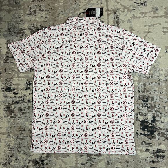 New St Louis Cardinals Antigua Cooperstown Polo Golf Baseball Shirt Size L AOP - Picture 7 of 10